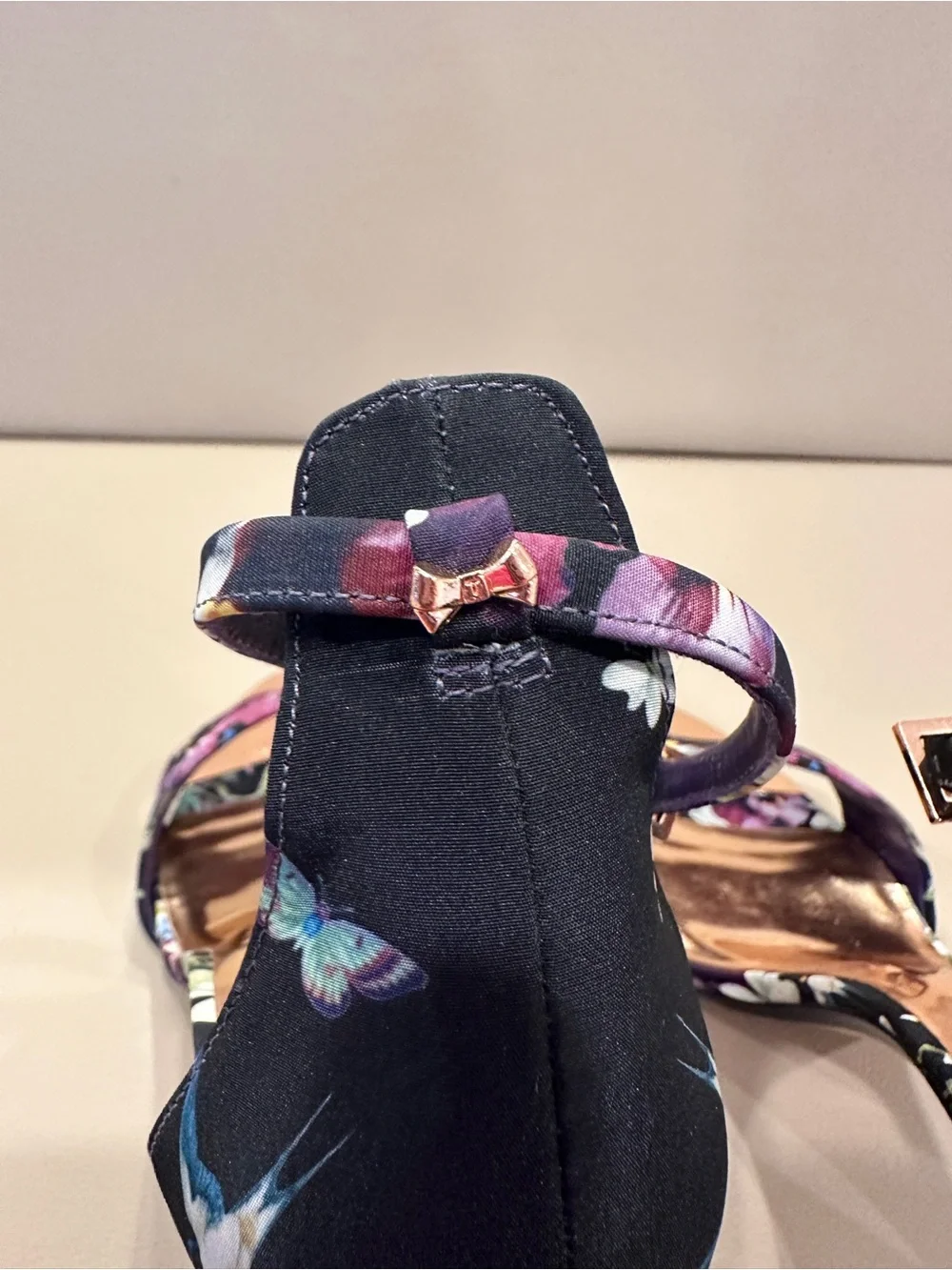 Ted Baker London Purple Floral Ankle-Strap Stiletto Heels - Picture 8 of 10